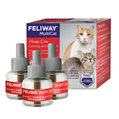 Lot de 3 recharges FELIWAY MultiCat 48 ml pour calmer les tensions entre chats.