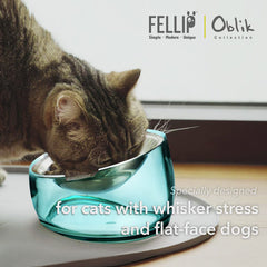 Felli Oblik: assiette-chat-amovible-inox, nettoyage facilité.