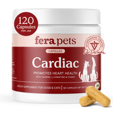Fera Pets Soutien Cardiaque: bouteille de capsules montrant énergie et vitalité