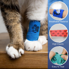 FGBNM Vet Wrap bleu sombre 2pouces adhésif doux protège les zones sensibles.