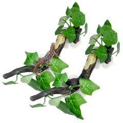 Branche Fhiny en résine avec feuillage pour terrarium, look réaliste.