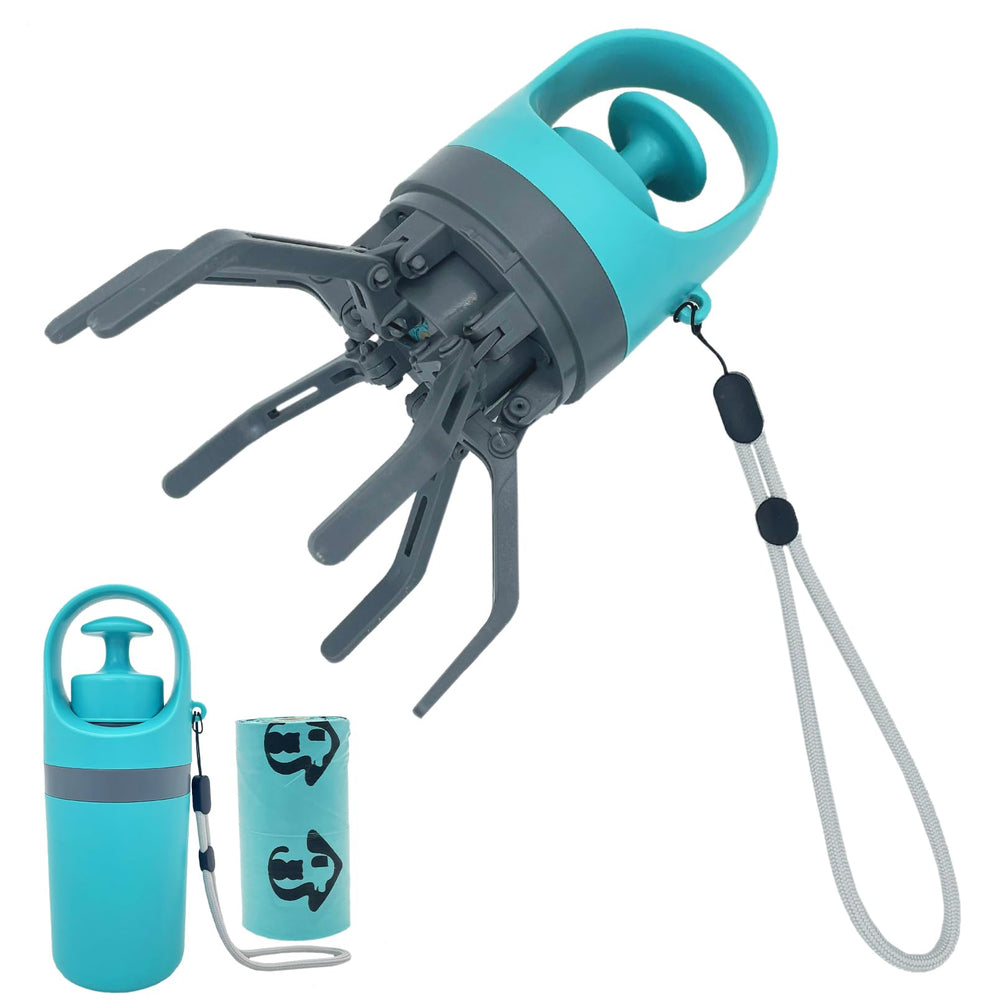 Fhiny ramasseur-crotte-chien 6-griffes pour ramassage sans contact en balade.