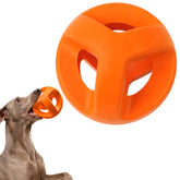 Balle Fida en caoutchouc naturel durable, anneau pour chiens puissants et actifs.