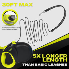 Cordon retractable anti-enlacement Fida, design robuste et sans enchevêtrement.