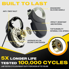 Laisse Fida: corde nylon renforcé pour durabilité accrue en extérieur.