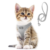 Harnais Fida XXXS gris respirant pour chat ou chiot, confort quotidien.