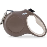 Laisse Fida rétractable 16 ft café brun pour promenades douces et contrôlées.