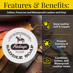 Savon Selle Fiebing's 12oz polissage et brillance du cuir.