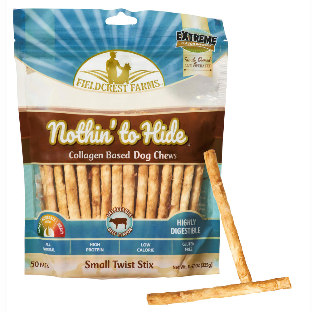 Fieldcrest Farms Nothin' to Hide Twist Stix boeuf, texture douce pour digestion