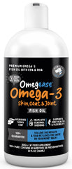 Finest For Pets Omegease — bouteille poisson pur, soutien potentiel pour peau et pelage.