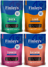Friandises Finley's Dog Bites Canard, texture moelleuse idéale pour l'entraînement.