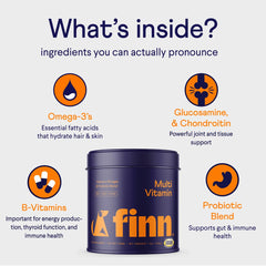 Finn All-in-1: oméga pour peau et poil brillants et confort cutané.