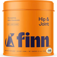 Finn: bouteille montrant le soutien articulaire pour chiens