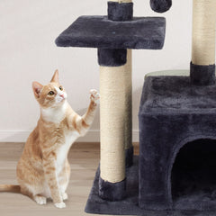 FISH&NAP Arbre chat coin observatoire Smoky Grey, espace de surveillance et détente