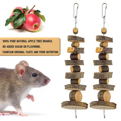 Jouet bois pomme suspendu dans la cage FJNATINH, occupe l’animal.