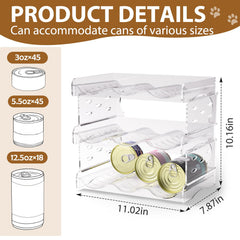 Flenpptly Capacité 45 conserves chat 3oz: rangement efficace dans la cuisine.