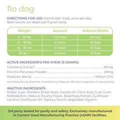 Flo Dog Cranberry – probiotiques pour le microbiote urinaire.
