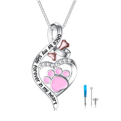 Flpruy urne pour animal avec infini et pattes roses.