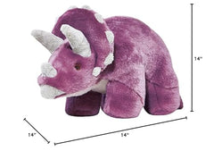 Jouet dino Fluff & Tuff Charlie Triceratops, parfait pour amusement intérieur et extérieur.