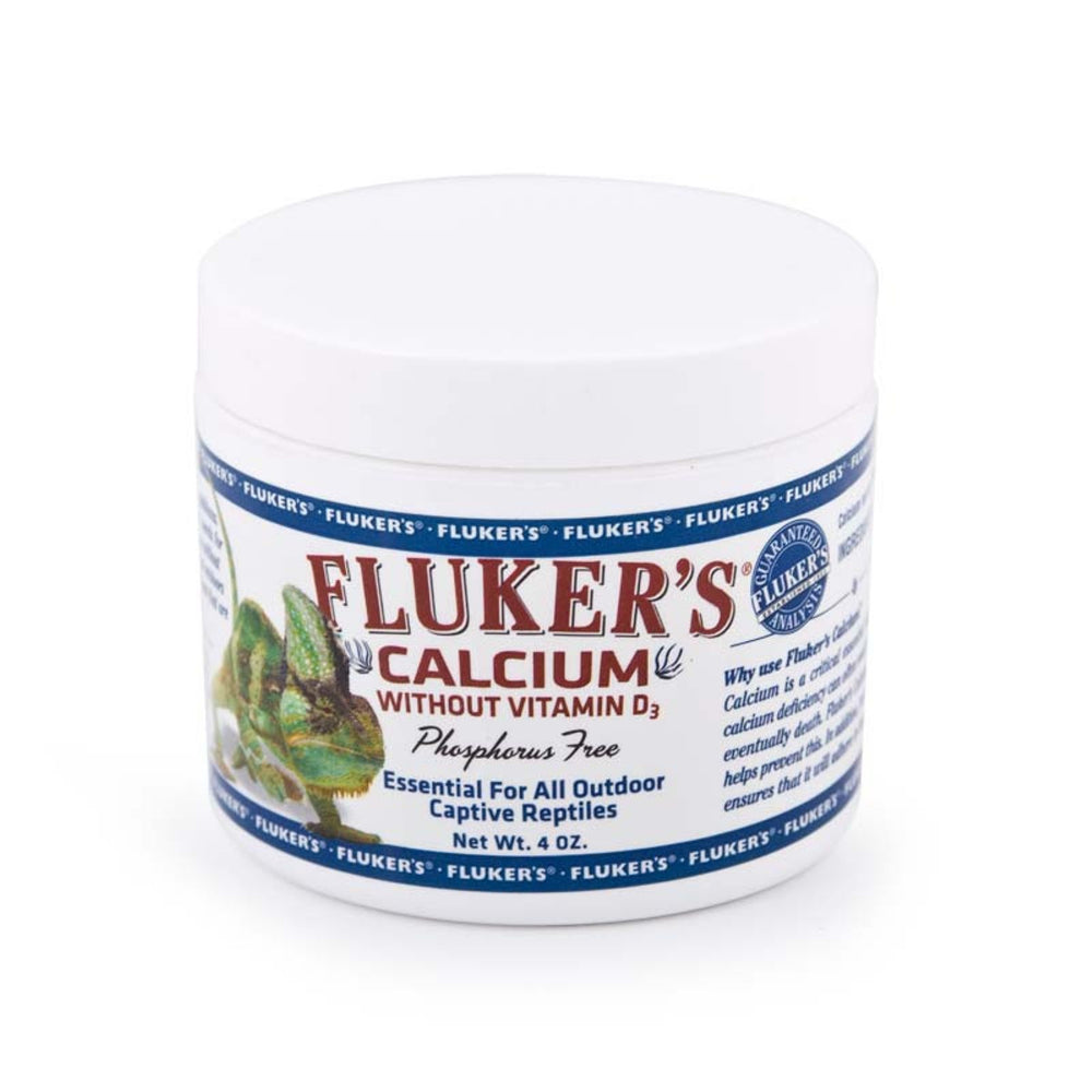 Fluker's Calcium sans D3 — poudre facile à mélanger à l'alimentation des reptiles
