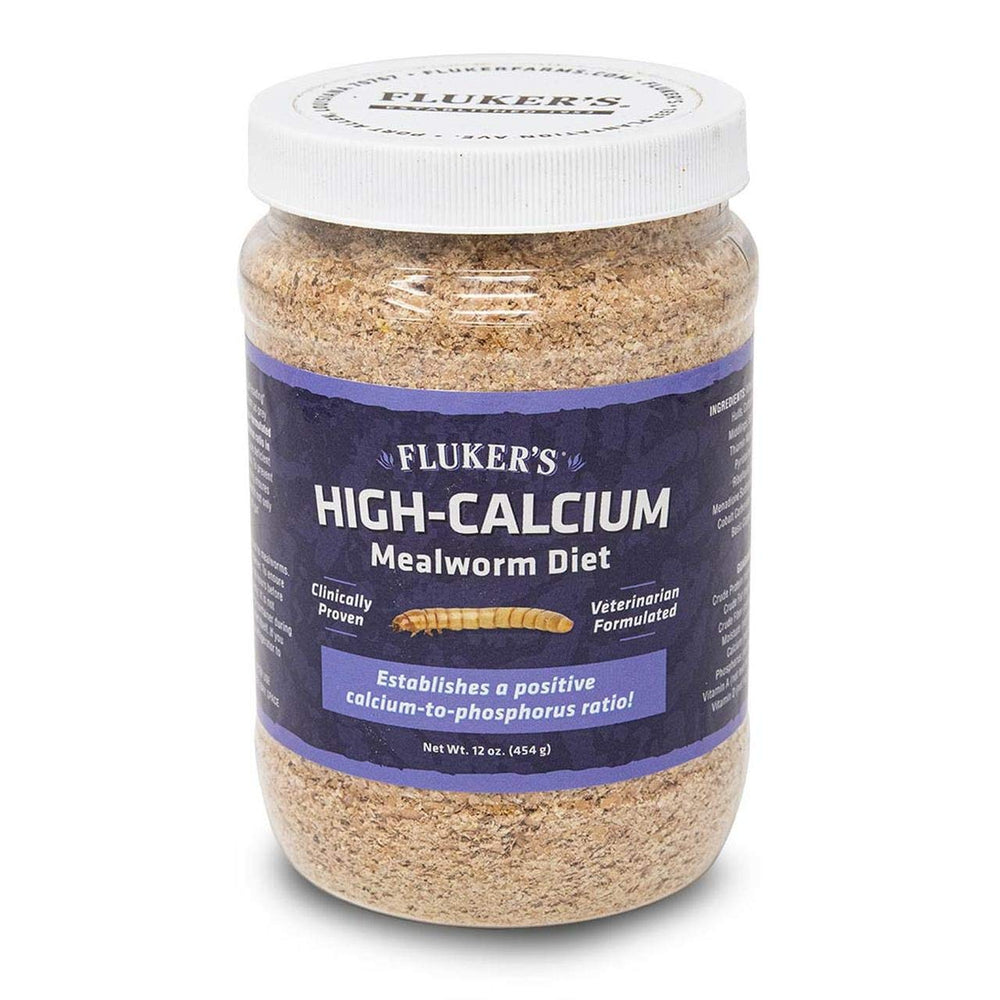 Fluker's régime haute calcium pour vers de farine, bouteille, optimise le calcium des proies pour reptiles