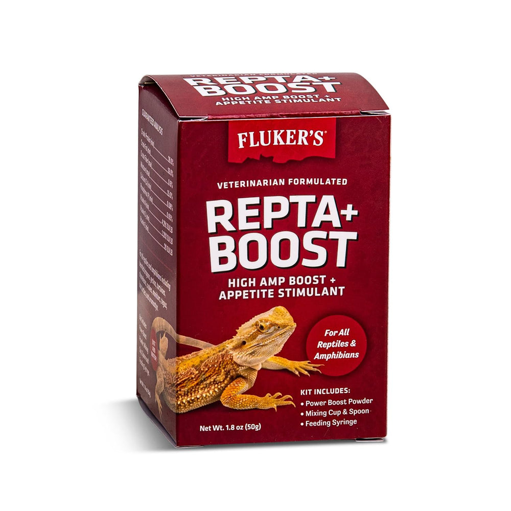 Fluker's Repta Boost Poudre: soutien rapide d'énergie pour reptiles et amphibiens.