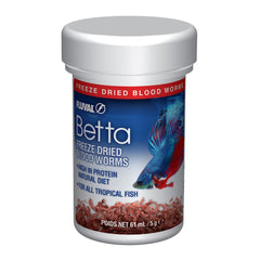 Fluval Betta vers de sang lyophilisés pour stimuler l'appétit et nourrir quotidiennement.