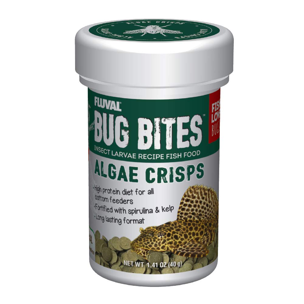 Fluval Bug Bites : crisps algues pour le fond, alimentation adaptée pour poissons de fond.