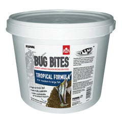 Fluval Bug Bites: granulés larges pour poissons tropicaux, nourrissage facile et précis.