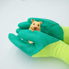 Gants FOIBURELY anti morsure, dos tricot respirant, confort lors des interactions avec petits animaux.