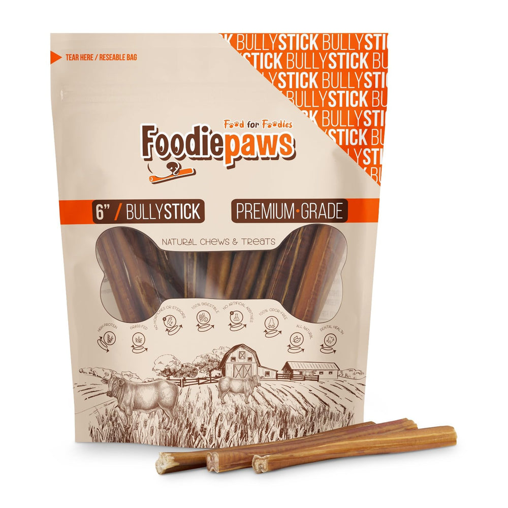 FOODIEPAWS bâtons bully emballage pratique pour grands chiens