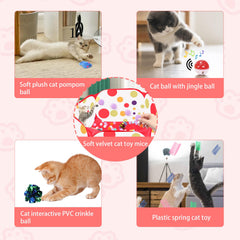 fooind 200-balles-pom-pom stimule l’attention et l’activité du chat