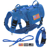 Harnais tactique Forestpaw bleu pour chien grand, confort et sécurité lors des promenades.