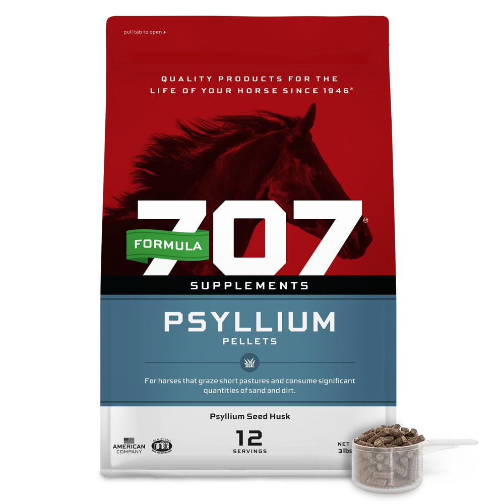 Formule 707 granulés psyllium cheval : soutien potentiel pour limiter le sable.