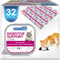 Forza10 chat : nourriture humide au saumon, pack 32 boîtes, pratique pour repas quotidiens.