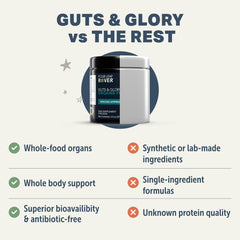 Four Leaf Rover Guts & Glory pancréas : supports enzymatiques potentiels pour une digestion équilibrée.