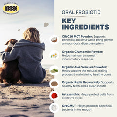 Probiotiques Weissella cibaria inclus pour favoriser un environnement buccal équilibré.
