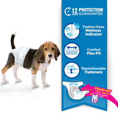 Four Paws Wee-Wee: attaches repositionnables facilitant le changement sans déchirure.