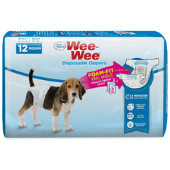 Four Paws Wee-Wee: couches jetables pour chien taille moyenne offrant absorption fiable.