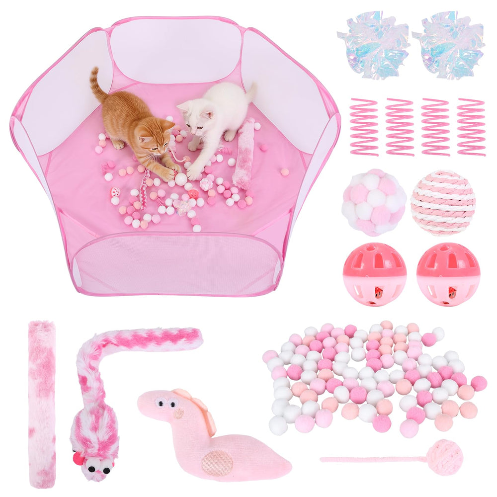 Foxtell panier boules chat rose, espace de jeu intérieur sûr et agréable.