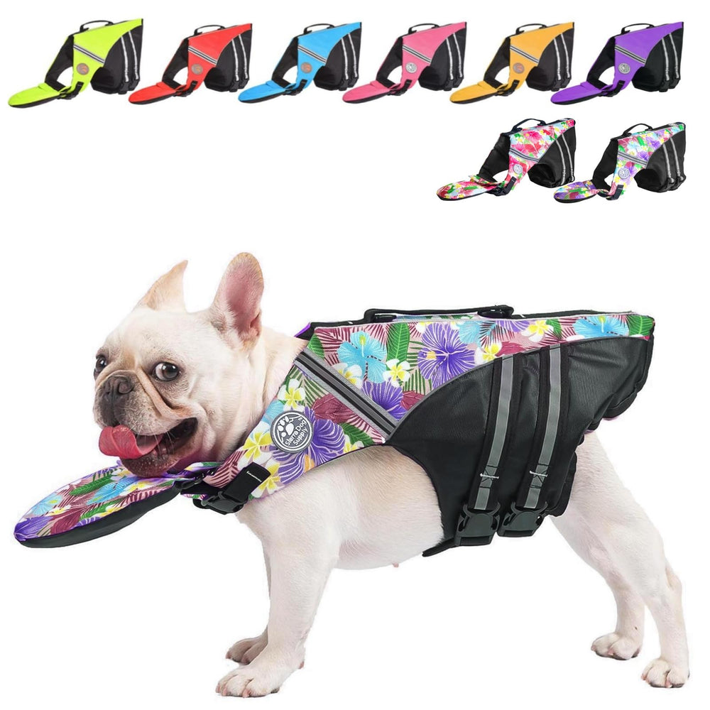 Fragralley gilet sauvetage pour bouledogue français, confort et flottabilité.