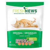 Litière Fresh News en pellets de papier recyclé, absorption élevée et sans parfum.
