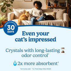 Fresh Step Litière Cristaux Chat — arôme Febreze pour une fraîcheur durable au foyer.