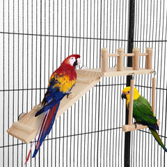 FrgKbTm échelle‑grimpe‑bois‑accessoires, escalade naturelle pour oiseau actif