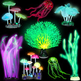 Frienda algue lumineuse kelp verte avec base en céramique, décor apaisant pour aquarium.