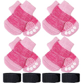 Chaussettes anti-glisse Frienda pour chat, patte rose, traction sur sols glissants