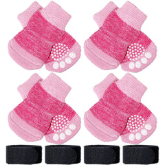 Chaussettes anti-glisse Frienda pour chat, patte rose, traction sur sols glissants