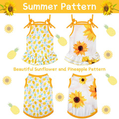 Frienda robe chien tournesol: couleur vive et allure chic pour sortir