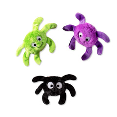 Fringe Creepy Crawly Spiders: araignée verte, jouet peluche stimulant les jeux quotidiens du chien.