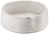 Bol Fringe Studio gres blanc ribé vue face idéal pour repas quotidiens.